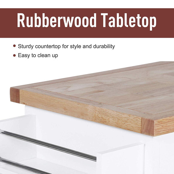 Gracie Oaks Kerlin Wood Kitchen Island & Reviews Wayfair